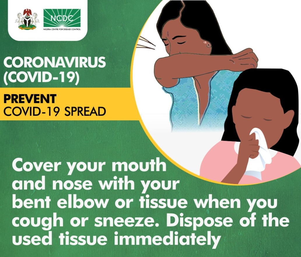 Cover mouth/nose while sneezing/coughing